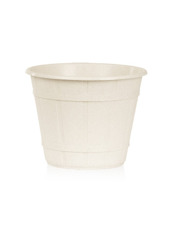 Maceta Facetada línea Madera crema 21cm