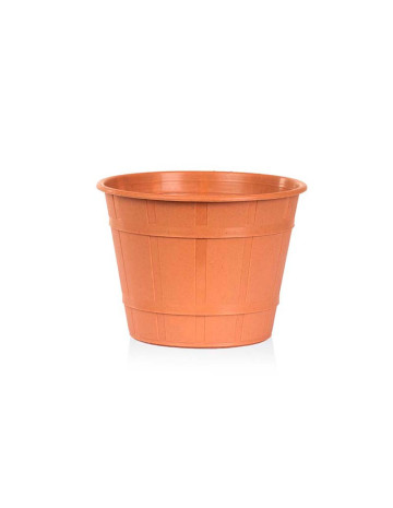 Maceta Facetada línea Madera Moka 18cm