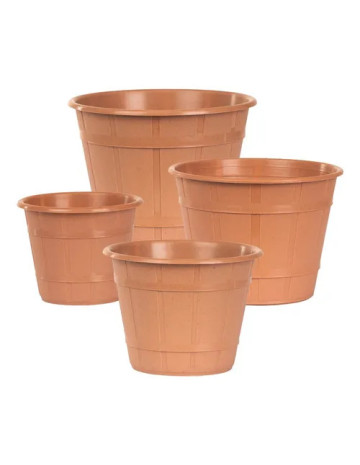 Maceta Facetada línea Madera Moka 18cm 2