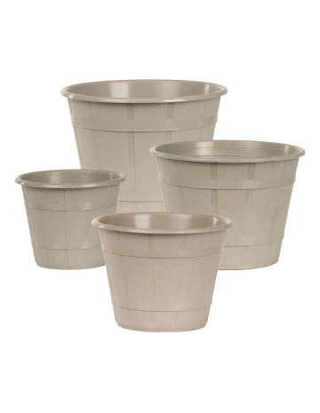 Maceta Facetada línea Madera Visón 18cm 2