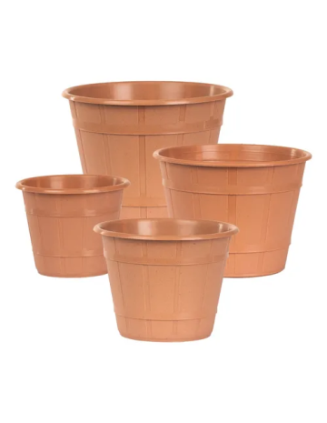 Maceta Facetada línea Madera Moka 12cm 2