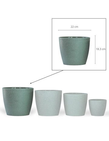 Maceta Nórdica Enlozada Verde Salvia 22cm 2