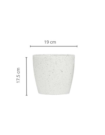 Maceta Nórdica Enlozada Blanco Granito 19cm 2