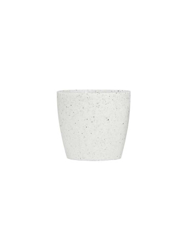 Maceta Nórdica Enlozada Blanco Granito 19cm