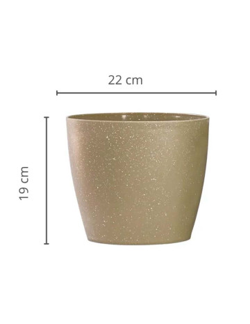 Maceta Nórdica Enlozada Beige 22cm 2