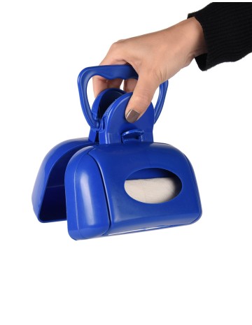 Pala con asa para mascotas azul/rojo 2