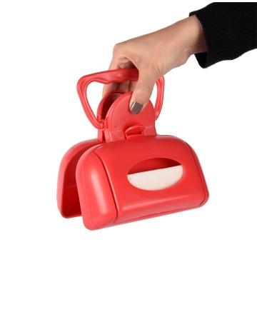 Pala con asa para mascotas azul/rojo