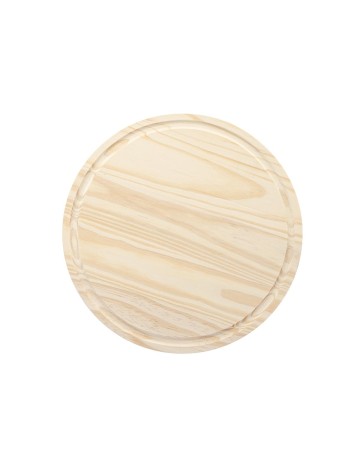 Tabla plato de madera redondo c/ canaleta 30 cm