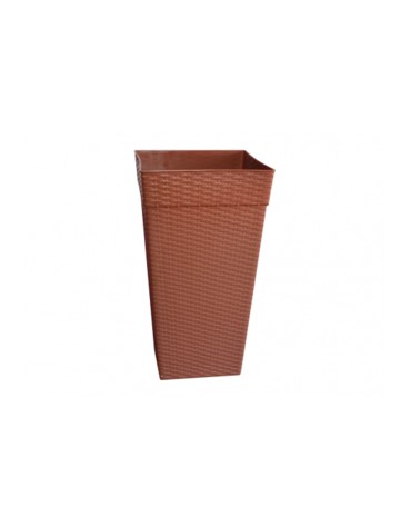 Maceta columna imitacion rattan terracota 28 lts