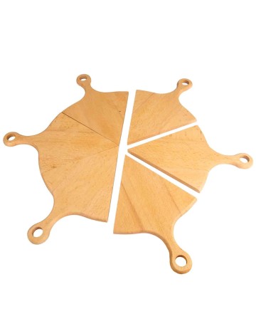 Tablitas de madera porciones para pizza 6 porc.