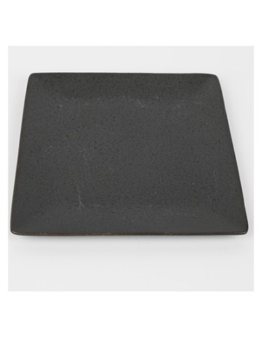 Plato cerámica cuadrado negro 21 cm
