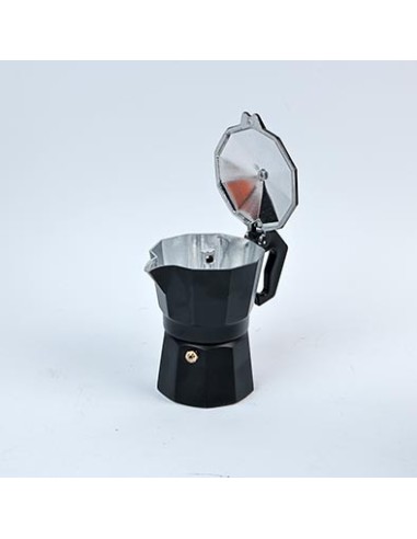 Cafetera Italiana de aluminio negro 6 tazas