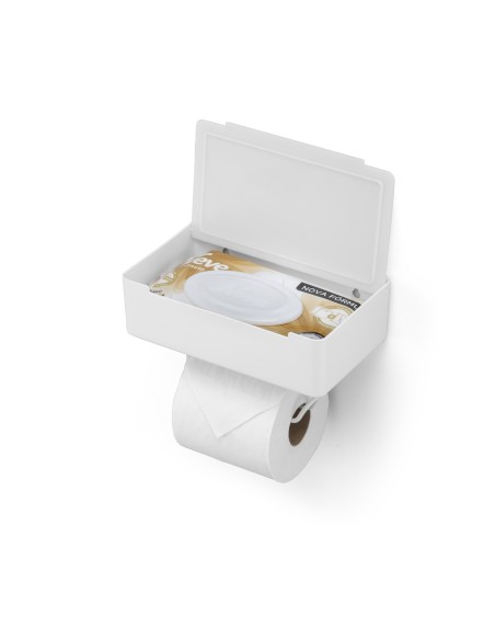 Porta papel higienico con box para toallitas 20x12x6 cm