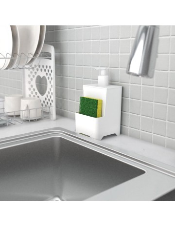 Dispensador de jabon c/soporte para esponja 650 ml