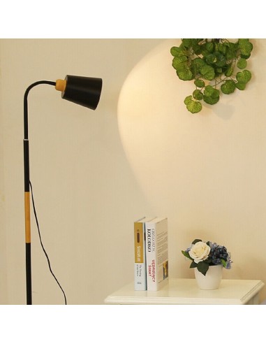 Lámpara de pie negra con lámpara de lectura dorada con LED regulable -  Matija