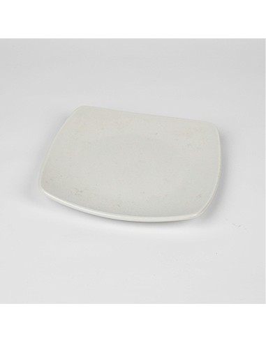 Plato cuadrado ceramica blanco 20 cm