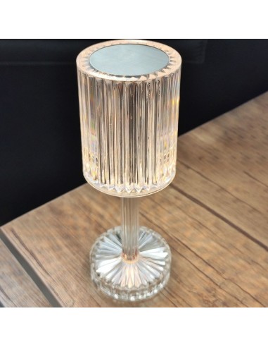 Lampara de mesa led acrilico transparente 24.5x8 cm