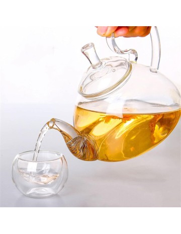 Tetera de vidrio, Tetera con Tetera de vidrio de borosilicato para té de ,  , bebida Baoblaze Tetera
