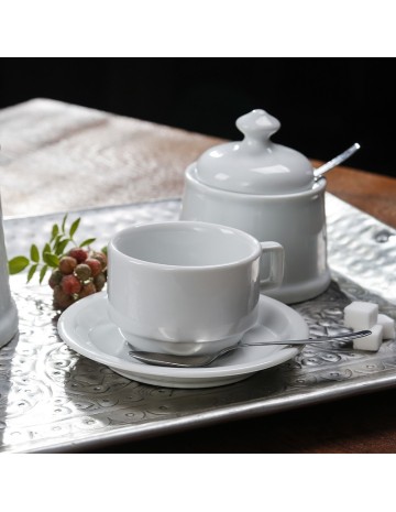 Taza de té porcelana c/platillo blanco 210ml 2
