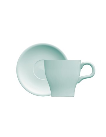 Taza capuccino tulipa porcelana celeste c/platillo 280 ml