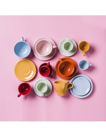 Taza capuccino tulipa porcelana celeste c/platillo 280 ml 2