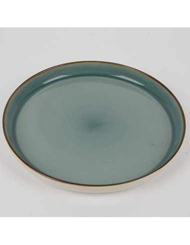 Plato cerámica verde c/borde 26 cm