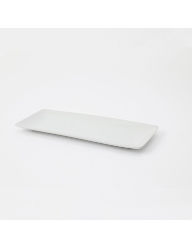 Fuente rectangular ceramica blanca 30x12 cm