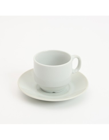 Taza café con plato ceramica set X6 90ml