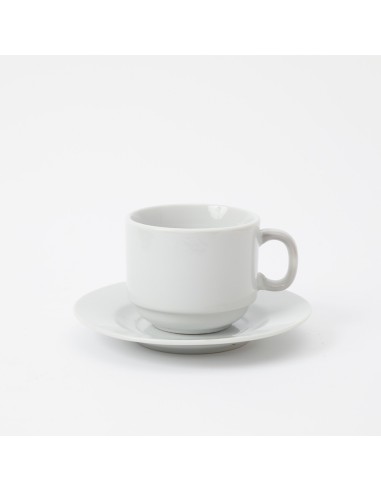 Taza café con plato ceramica set X12 190 ml