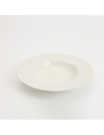 Plato ceramica hondo blanco c/ala 25 cm