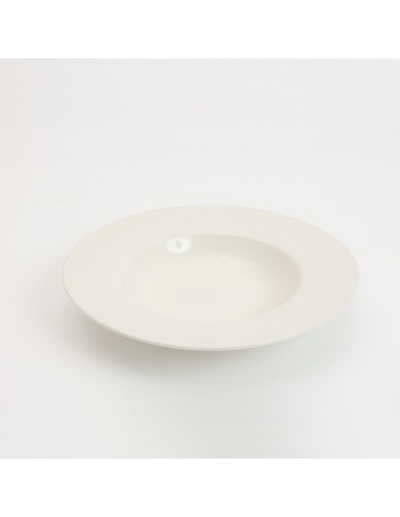 Plato ceramica hondo blanco c/ala 25 cm