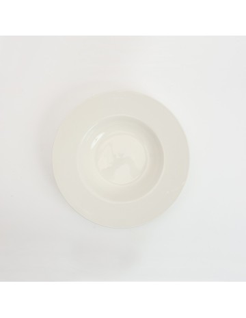 Plato ceramica hondo blanco c/ala 25 cm 2