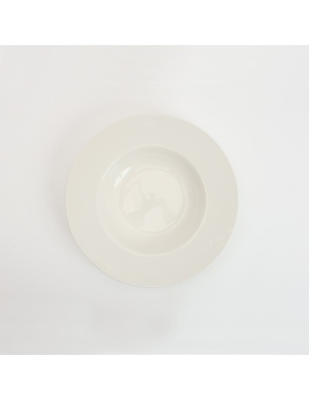 Plato ceramica hondo blanco c/ala 25 cm