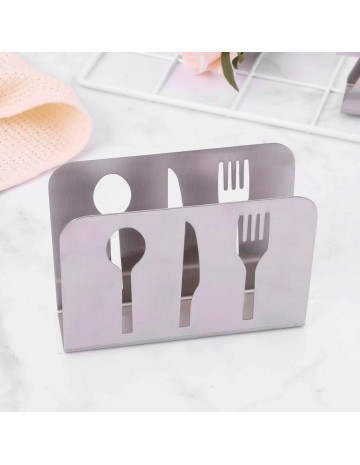 Servilletero rectangular calado acero inox 12x8,5 cm 2