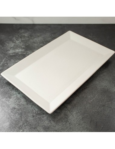 Fuente rectangular ceramica blanca 28x18 cm