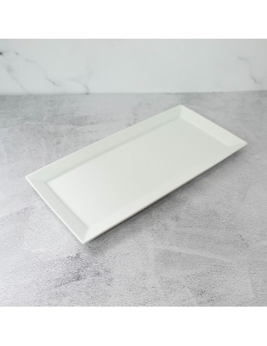 Fuente rectangular ceramica blanca 31x15 cm