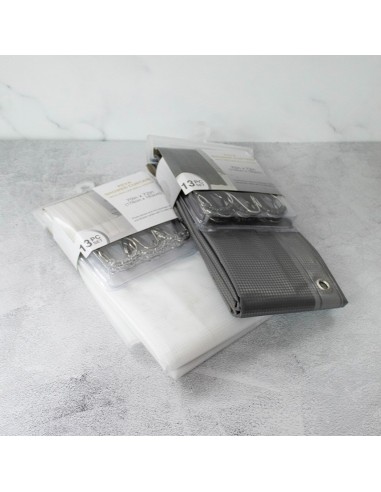 Cortina de baño polyester con aros metal  178x183 cm