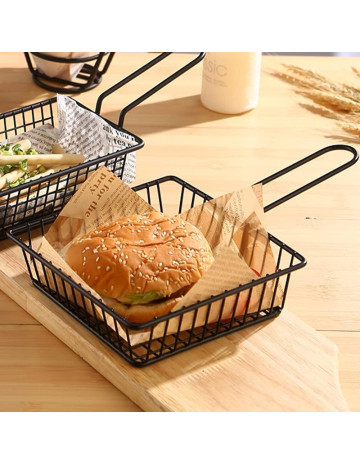 Canastillo servidor con asa alambre negro 15x4 cm