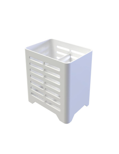 Porta cubiertos smile plastico blanco 9,5x13x14 cm