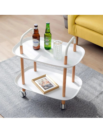 Carrito organizador 2 estantes con ruedas Blanco 2