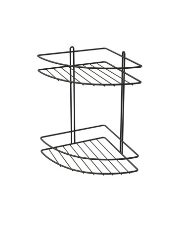 Porta shampoo esquinero doble negro 27x20x29 cm