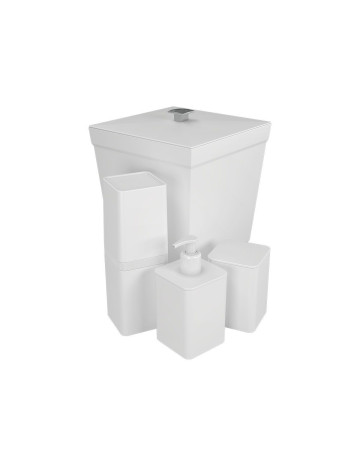 Kit de baño smile 4 piezas Blanco 20x20x26 cm