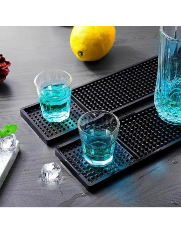 Alfombrilla cocteleria silicona negro 60x8 cm