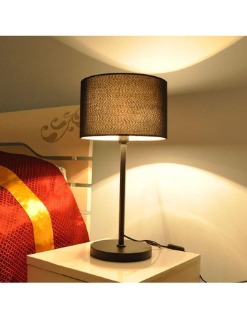 Lampara de mesa hierro+tela 28x20x56 cm 2