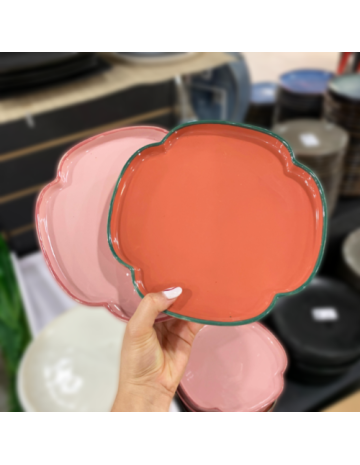 Plato ceramica forma flor 21 cm