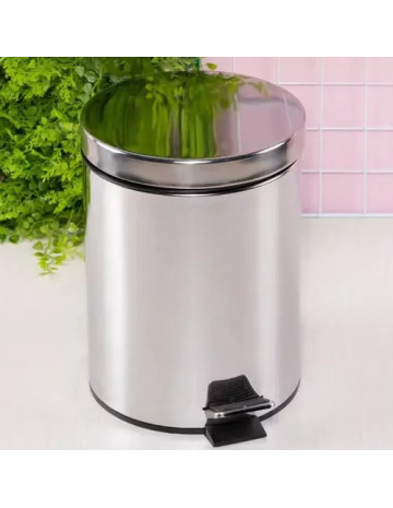 Papelera con pedal Acero Inoxidable gris 5 Lts 2