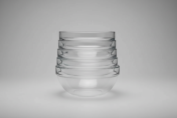 Bowl de vidrio 9cm Apilable SET X6 - Be-eme Tienda Online