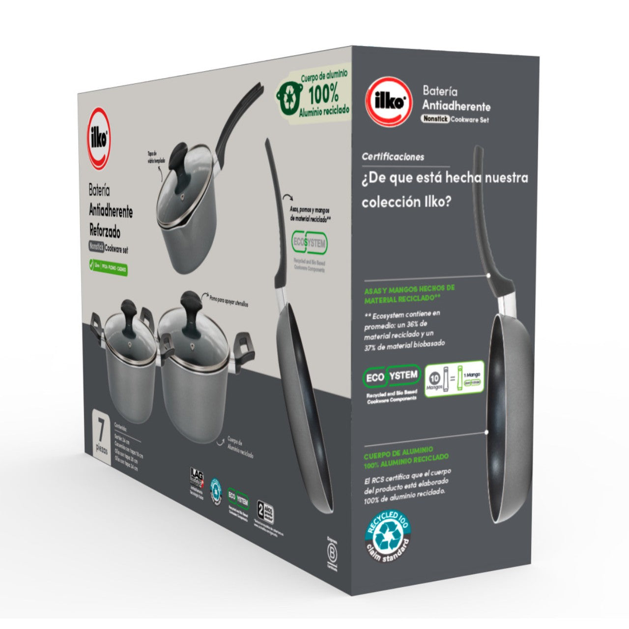 Bateria EveryDay Aluminio Reciclado 7 Piezas - Be-eme Tienda Online