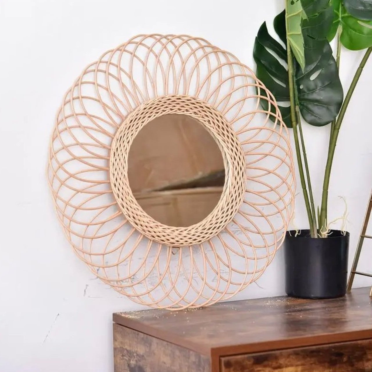 Espejo De Pared Rattan 49 cm total /sin stock) - Be-eme Tienda Online