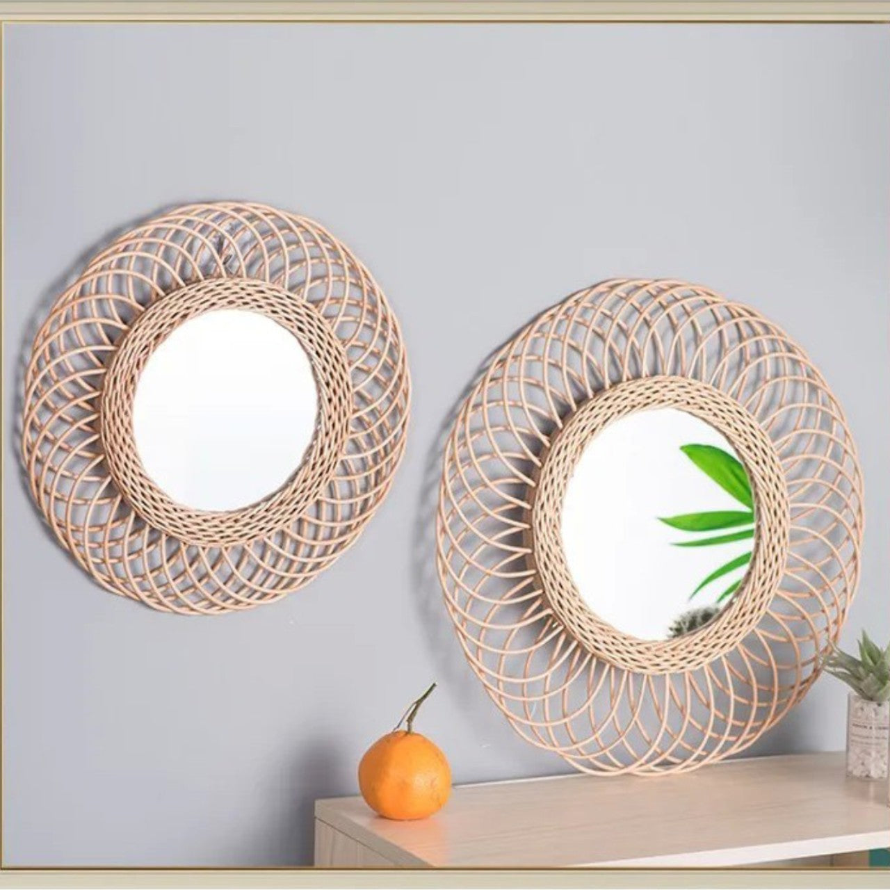 Espejo De Pared Rattan 49 cm total /sin stock) - Be-eme Tienda Online